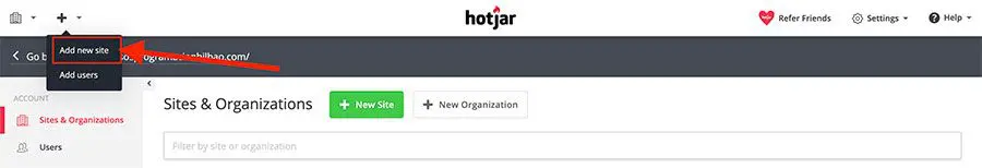 como añadir tu sitio web a hotjar para hacer un mapa de calor