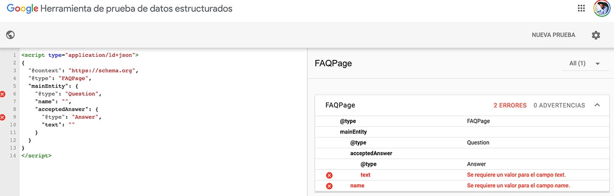 herramienta de datos estructurados de google